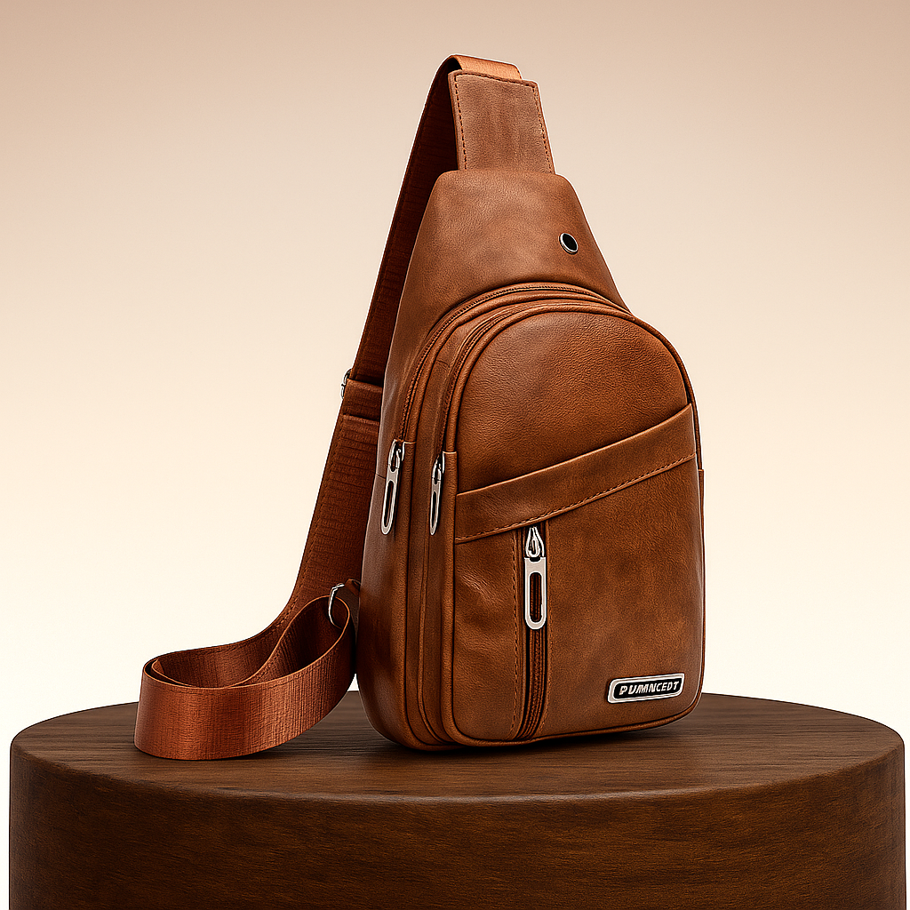 Lennox | Lær Trenings Selebukse Brystveske for Menn