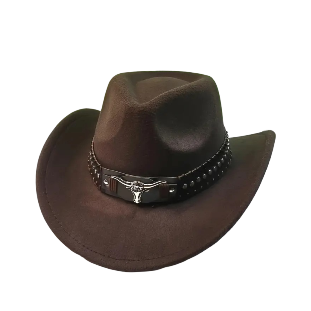 Dalton | Vintage bred skulderhatt med klassisk westernsjarm